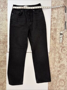 Reformation Cynthia crop/short Black Straight-Leg Jeans